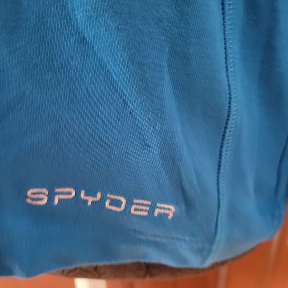 Spyder Womens Blue Quarter-Zip Long Sleeve Pullover Size L Lightweight Base Laye - Picture 7 of 8